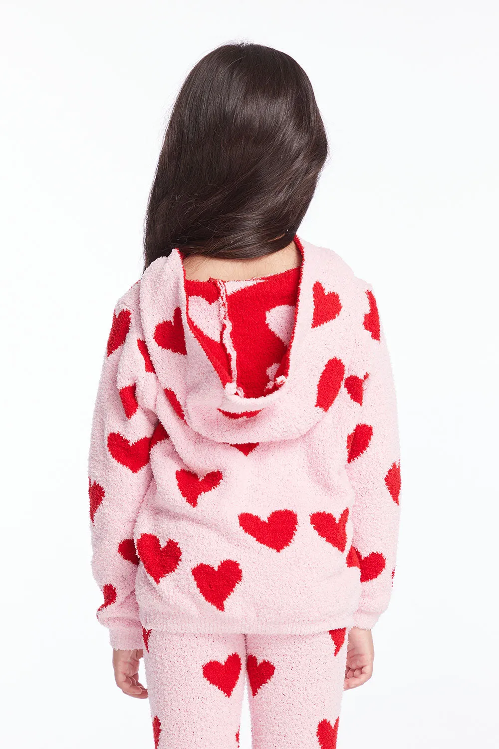 Sugar Heart Girls Semi Cropped Shirred Pullover Hoodie sold by Chaser product image thumbnail 3