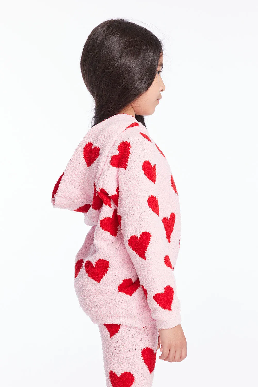 Sugar Heart Girls Semi Cropped Shirred Pullover Hoodie sold by Chaser product image thumbnail 5