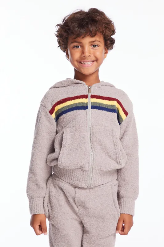 Boys Heather Grey Zip Up Hoodie sold by Chaser