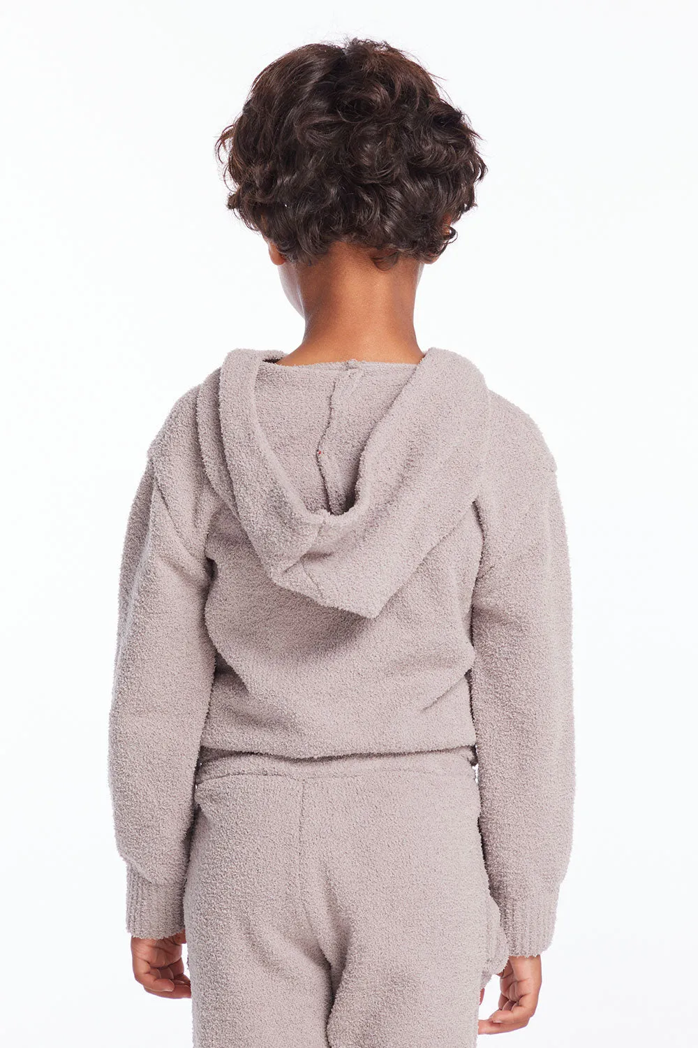 Boys Heather Grey Zip Up Hoodie sold by Chaser product image thumbnail 5