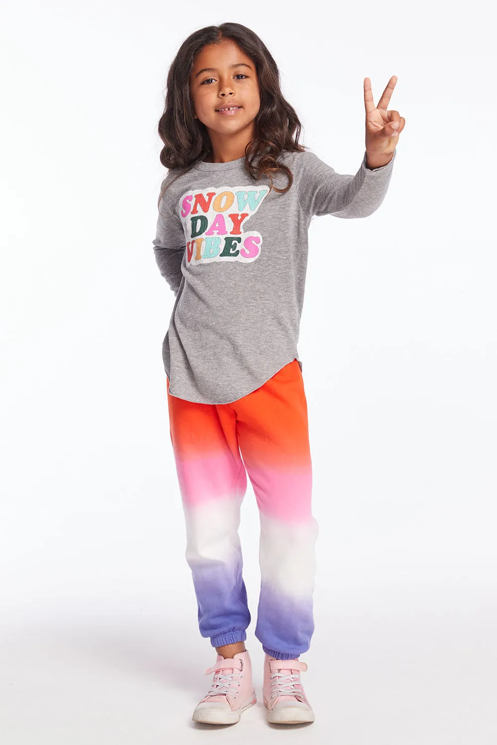 Snow Day Vibes Girls Long Sleeve sold by Chaser product image thumbnail 4