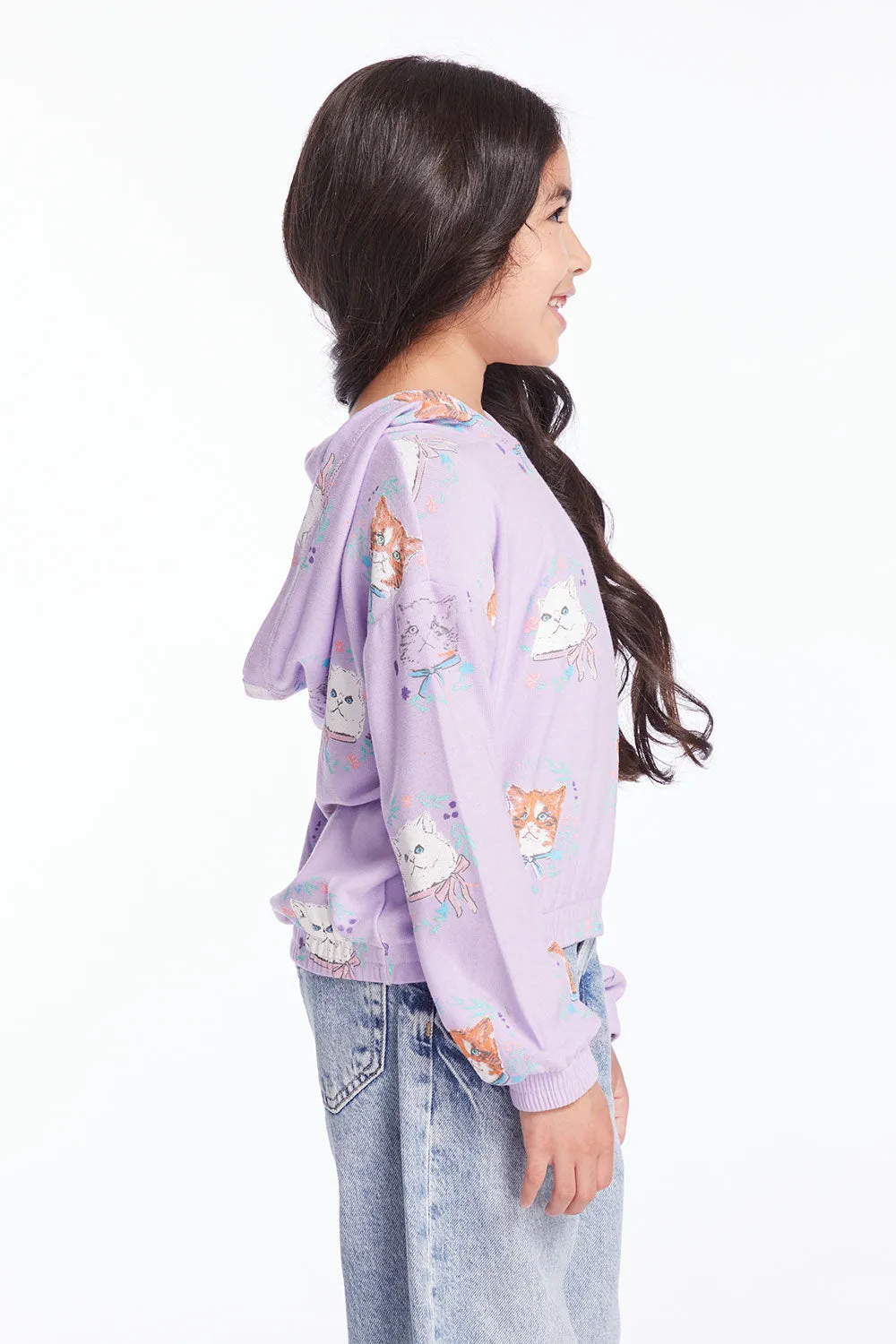 Kitten Wreaths Girls Pullover Hoodie sold by Chaser product image thumbnail 5