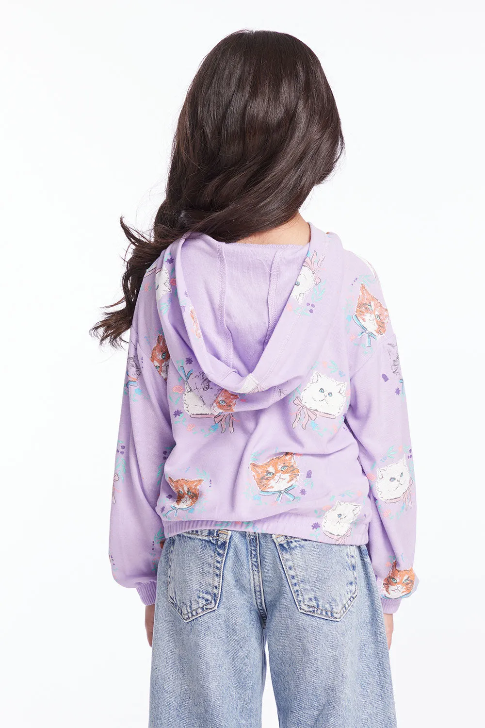 Kitten Wreaths Girls Pullover Hoodie sold by Chaser product image thumbnail 3