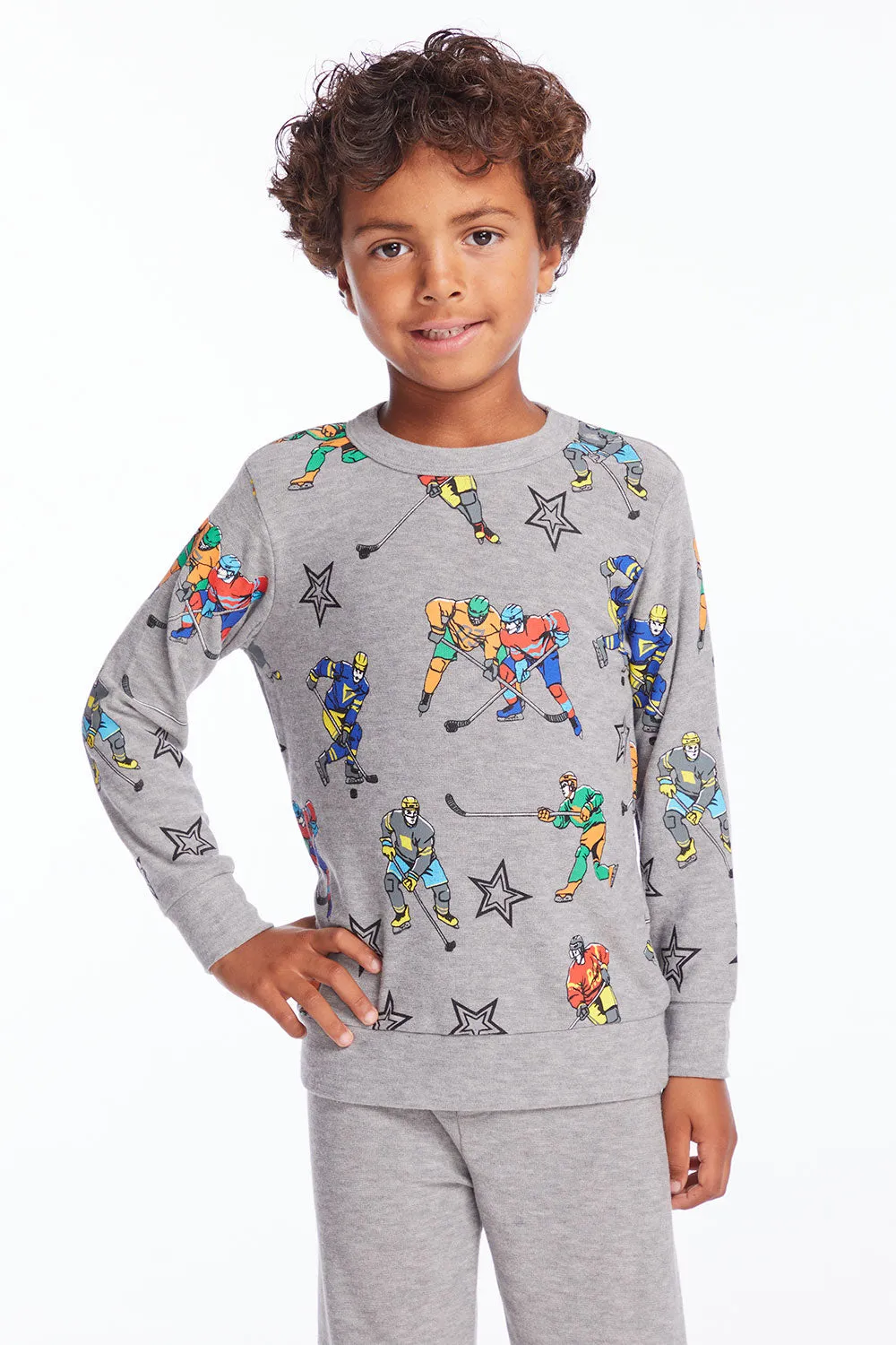 Allover Hockey Stars Boys Long Sleeve sold by Chaser