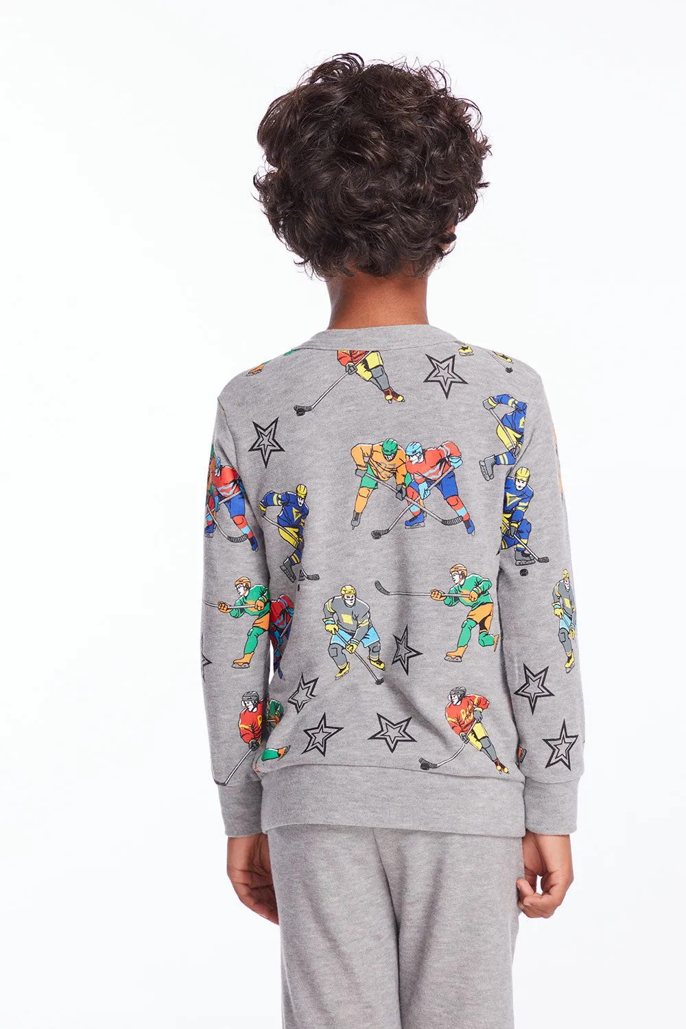 Allover Hockey Stars Boys Long Sleeve sold by Chaser product image thumbnail 3