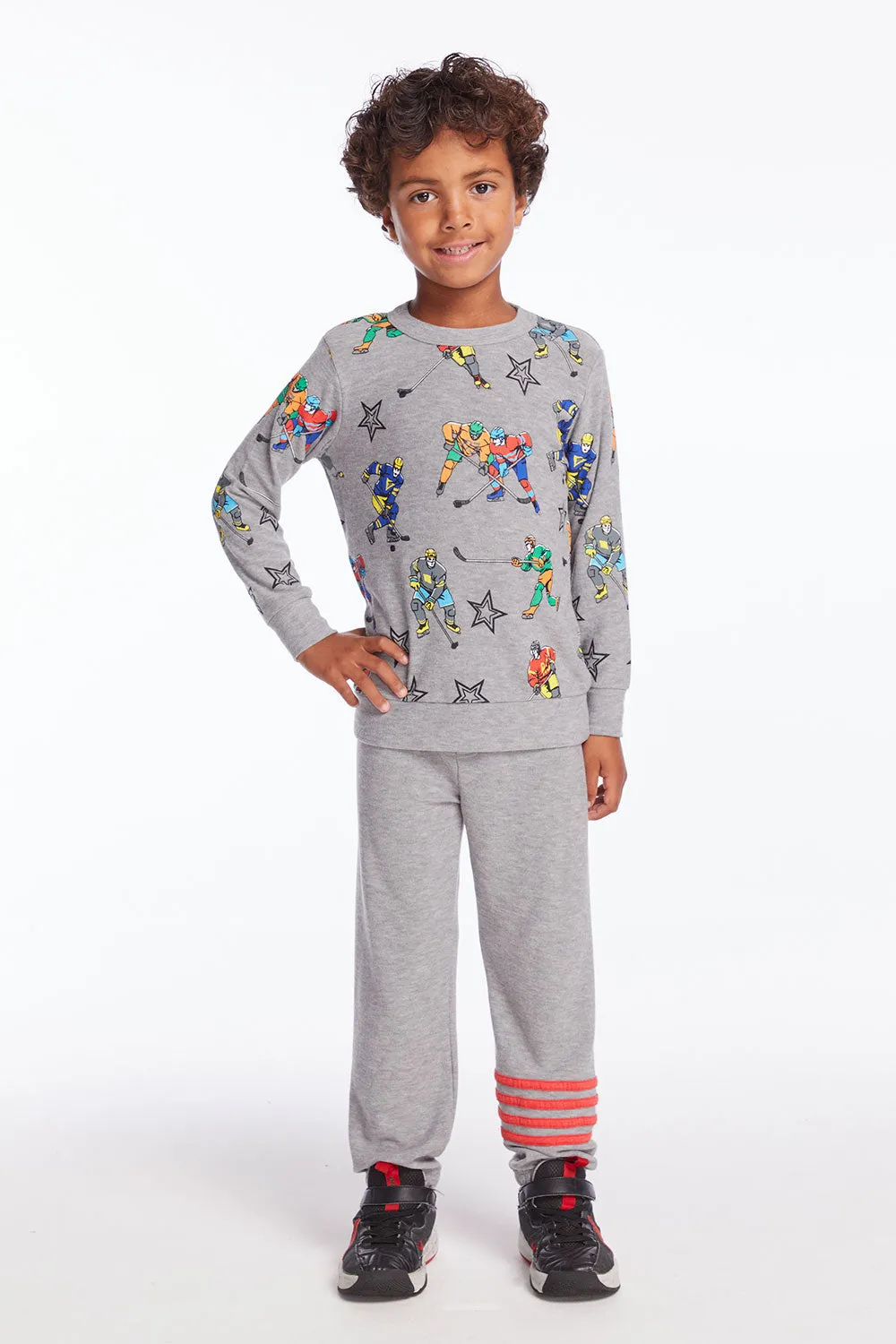 Allover Hockey Stars Boys Long Sleeve sold by Chaser product image thumbnail 4