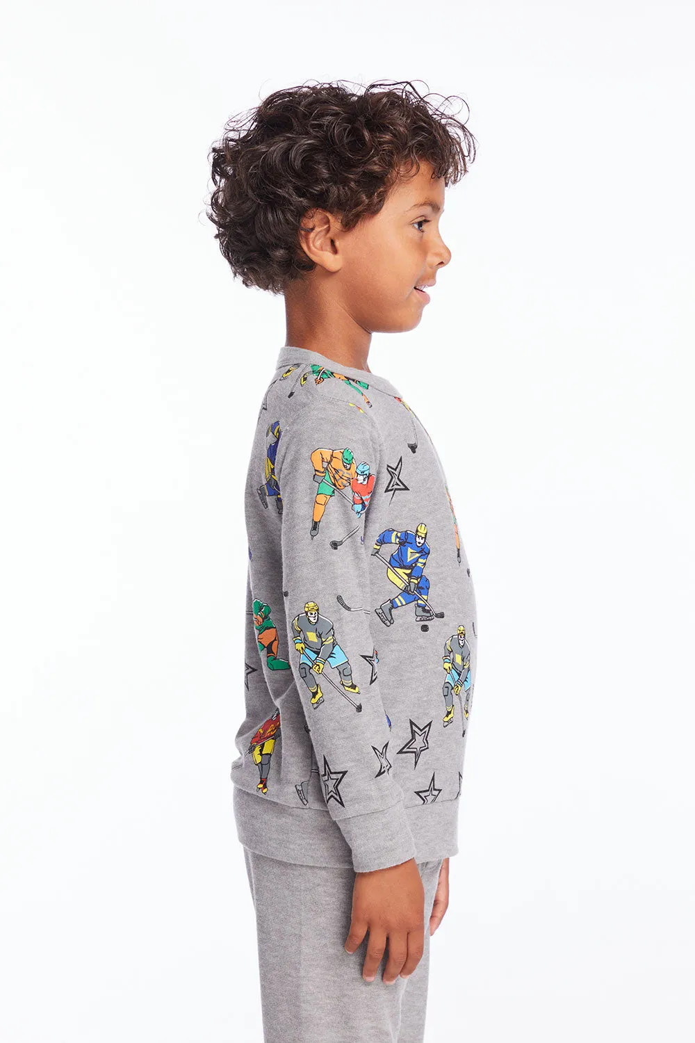 Allover Hockey Stars Boys Long Sleeve sold by Chaser product image thumbnail 2