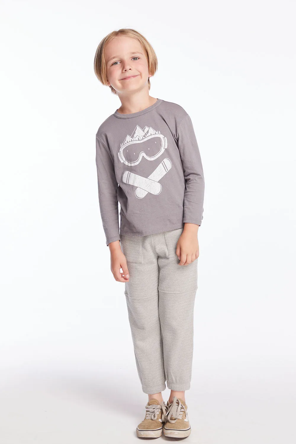 Snow Goggle Smile Boys Long Sleeve sold by Chaser product image thumbnail 4