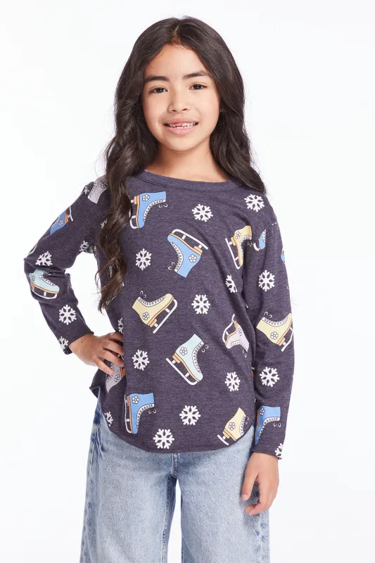 Allover Ice Skates Girls Long Sleeve sold by Chaser
