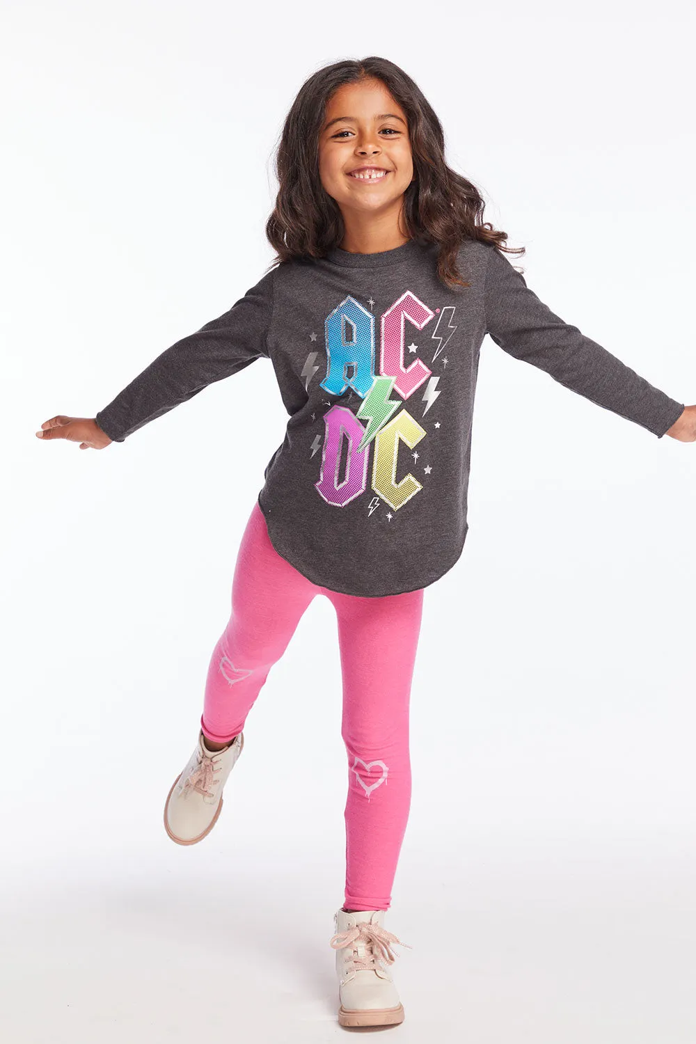 AC/DC Bolts & Stars Logo Girls Long Sleeve sold by Chaser product image thumbnail 4