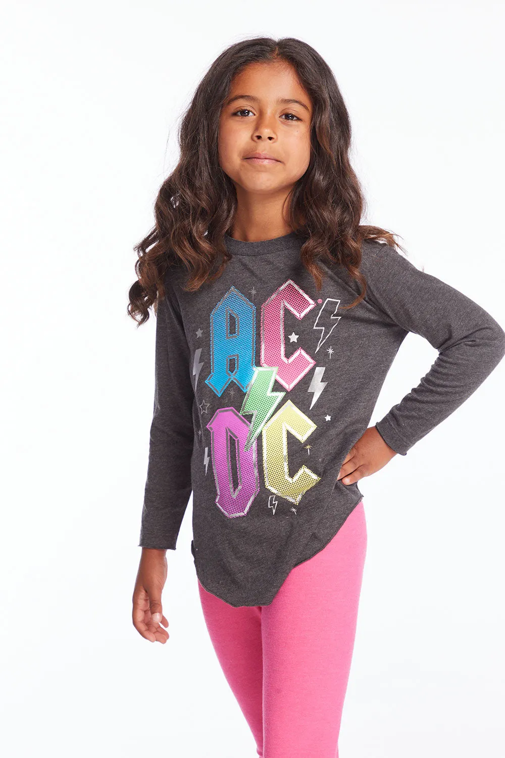 AC/DC Bolts & Stars Logo Girls Long Sleeve sold by Chaser