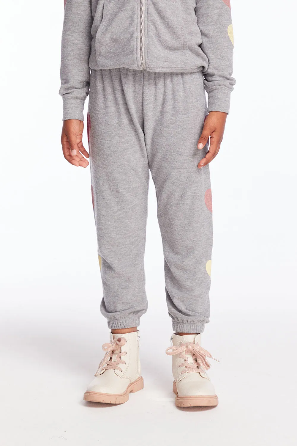 Multi Hearts Girls Sweatpants sold by Chaser product image thumbnail 4