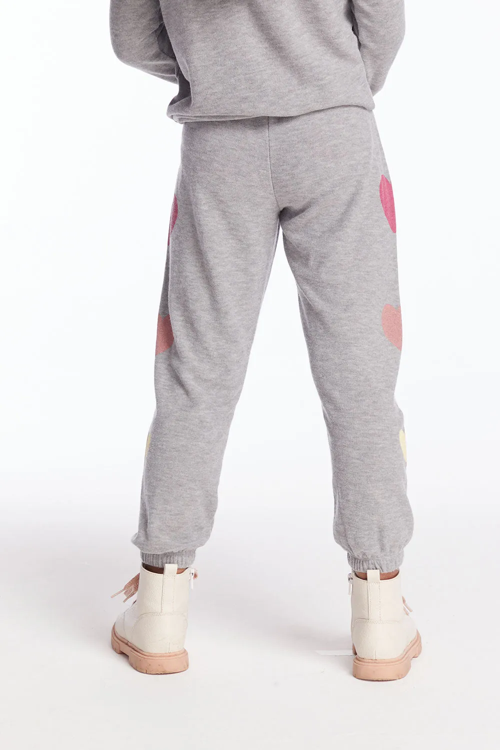 Multi Hearts Girls Sweatpants sold by Chaser product image thumbnail 3
