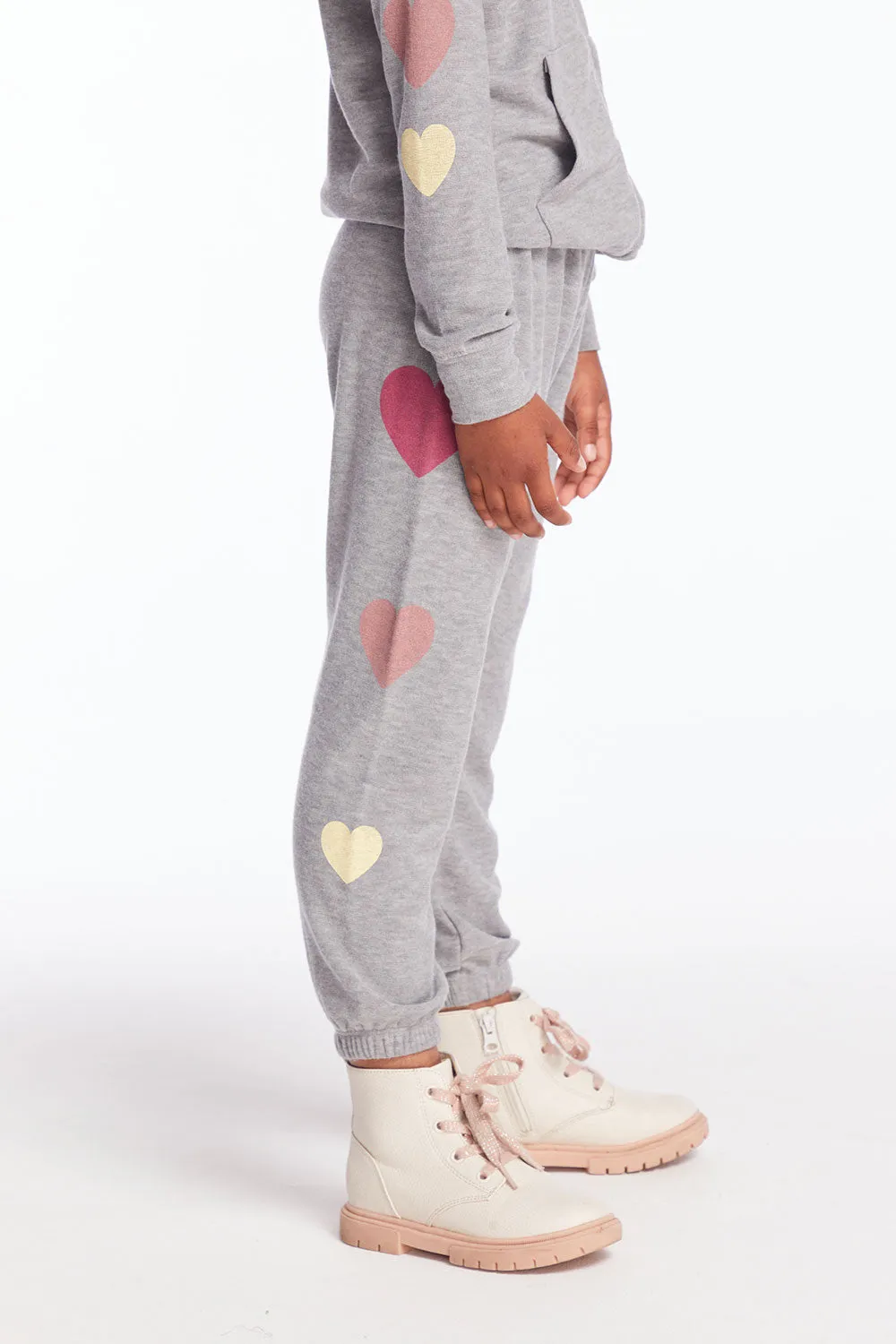 Multi Hearts Girls Sweatpants sold by Chaser product image thumbnail 2