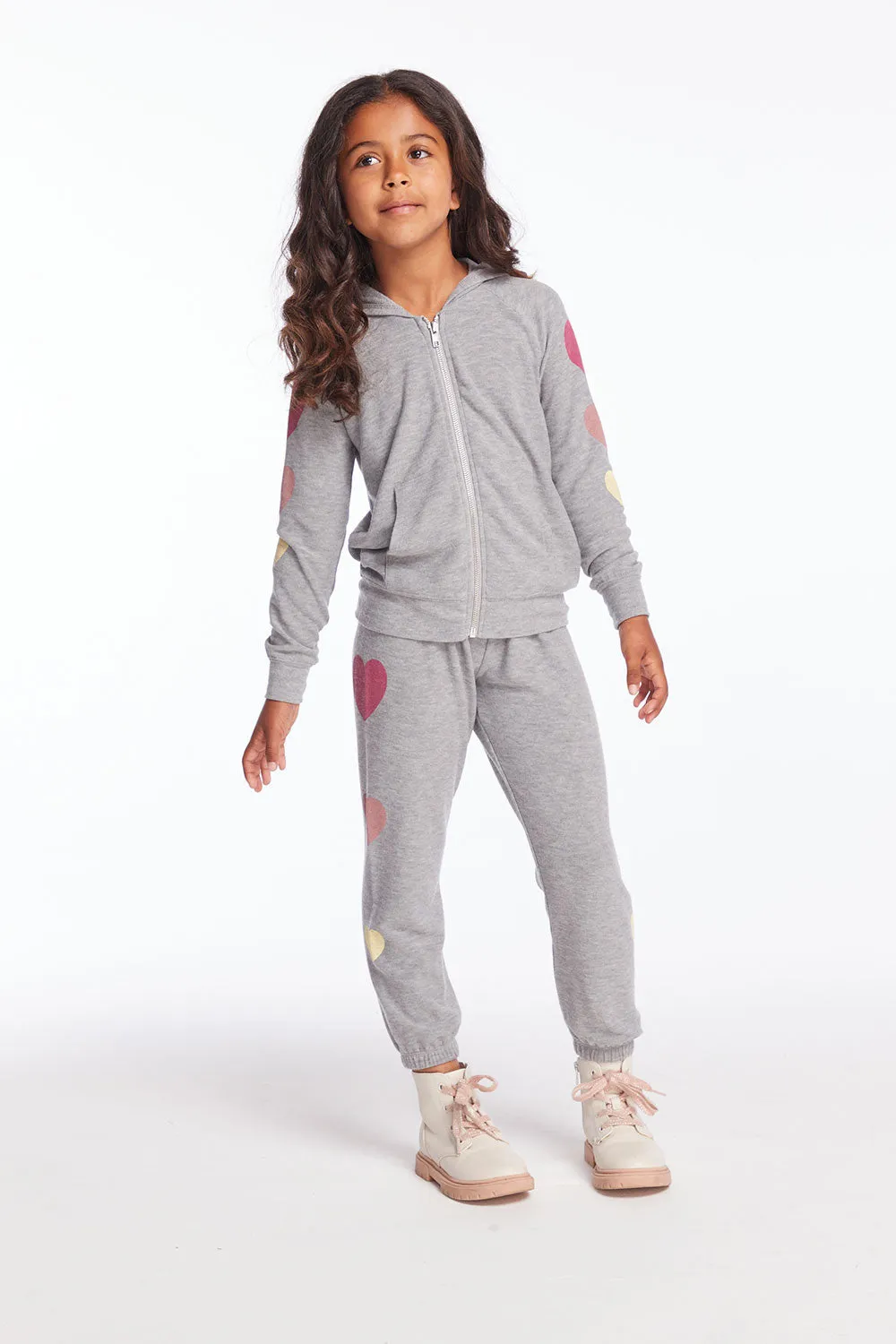 Multi Hearts Girls Sweatpants sold by Chaser product image thumbnail 5