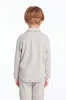 Boys Heather Grey Long Sleeve Button Down Collar Shirt sold by Chaser