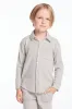 Boys Heather Grey Long Sleeve Button Down Collar Shirt sold by Chaser