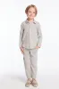 Boys Heather Grey Long Sleeve Button Down Collar Shirt sold by Chaser