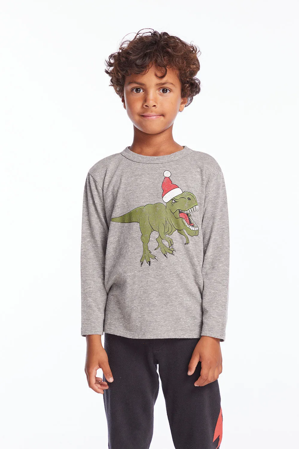 Dinosaur Santa Boys Long Sleeve sold by Chaser