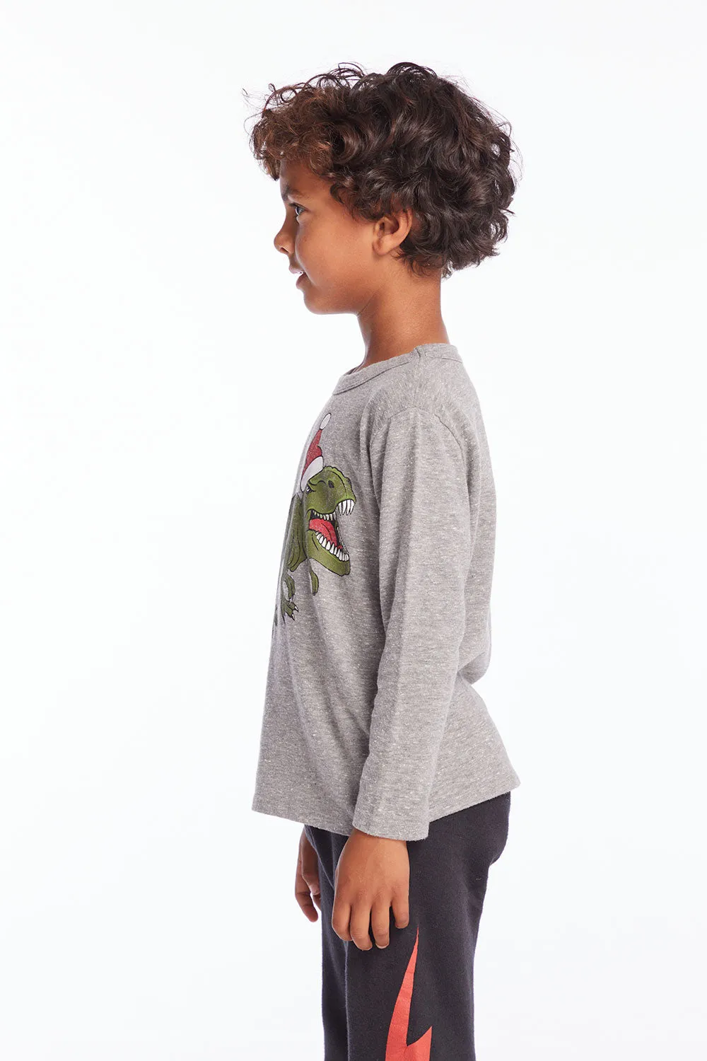 Dinosaur Santa Boys Long Sleeve sold by Chaser product image thumbnail 2