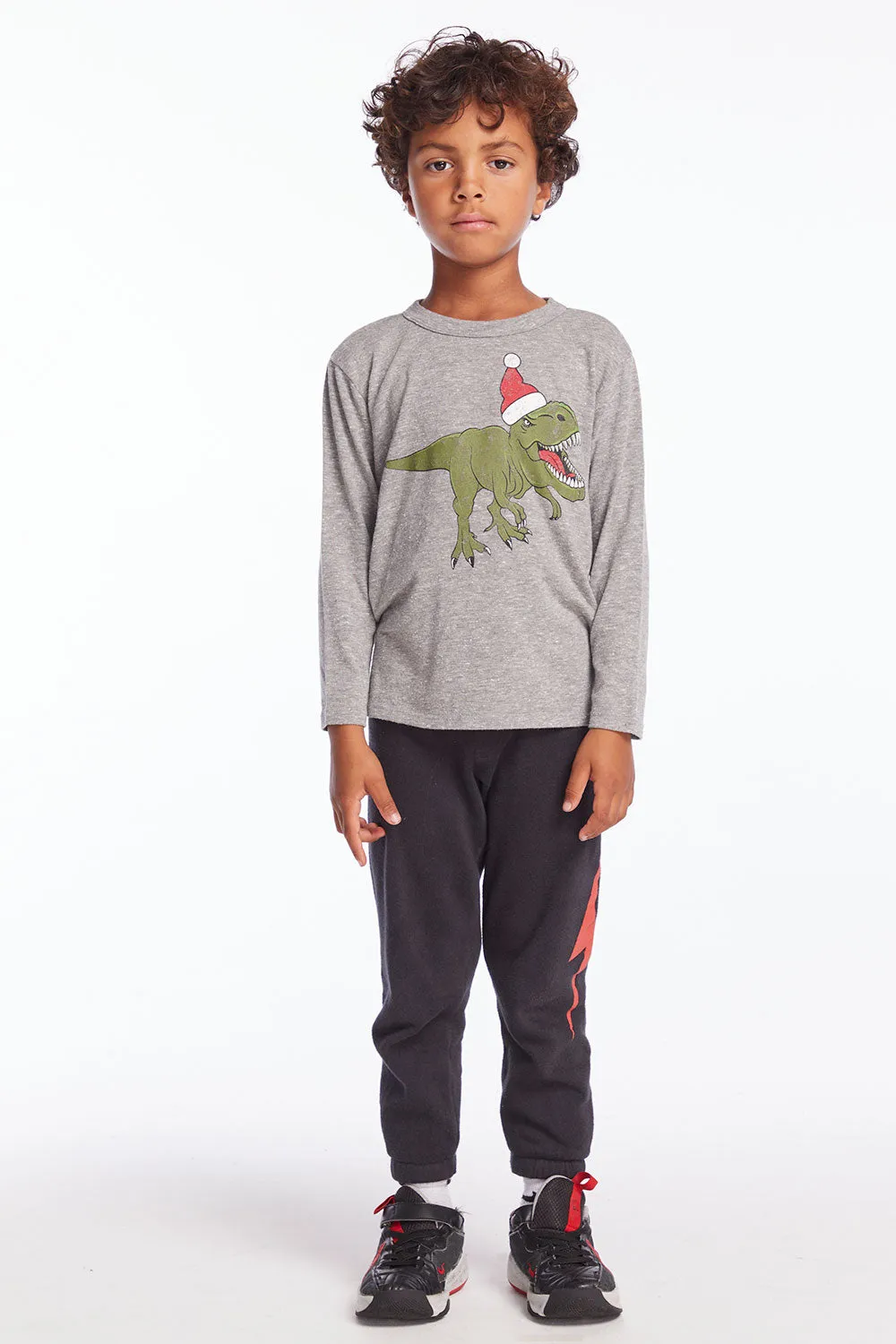 Dinosaur Santa Boys Long Sleeve sold by Chaser product image thumbnail 4