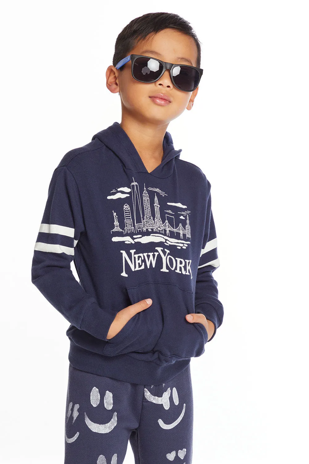 New York Skyline Boys Pullover Hoodie sold by Chaser product image thumbnail 2