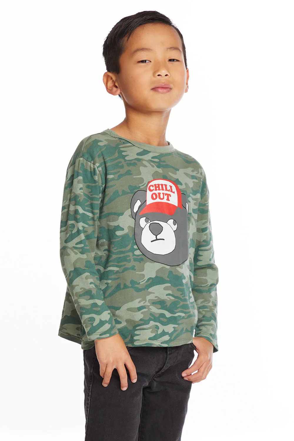Chill Out Boys Long Sleeve Crew Neck Tee sold by Chaser