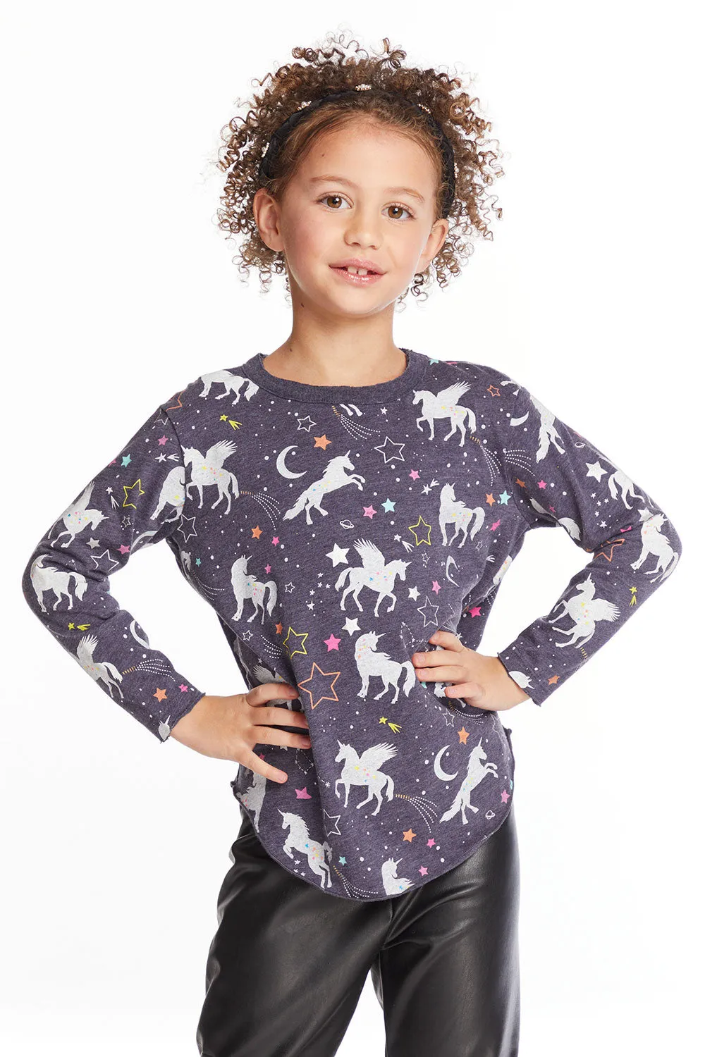 Unicorn Dreams Girls Long Sleeve Pullover sold by Chaser product image thumbnail 3