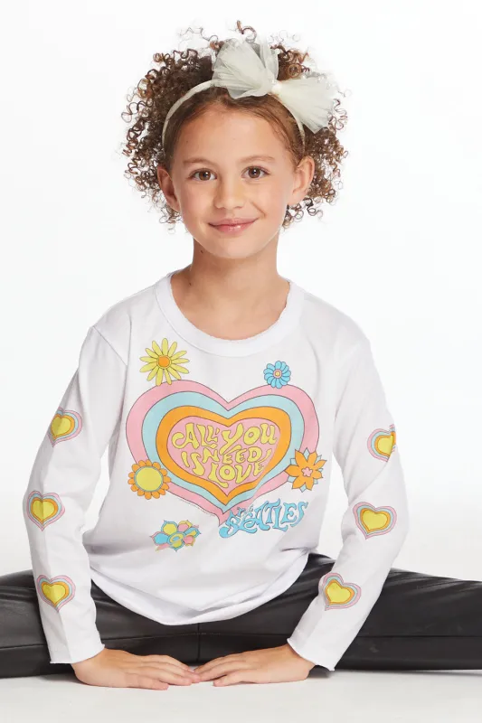 The Beatles All You Need Is Love Girls Long Sleeve Tee sold by Chaser