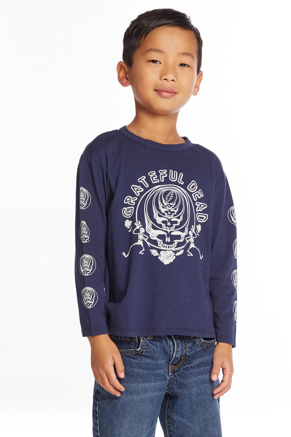 Grateful Dead Multi Steal Your Face Boys Long Sleeve Crew Neck Tee sold by Chaser