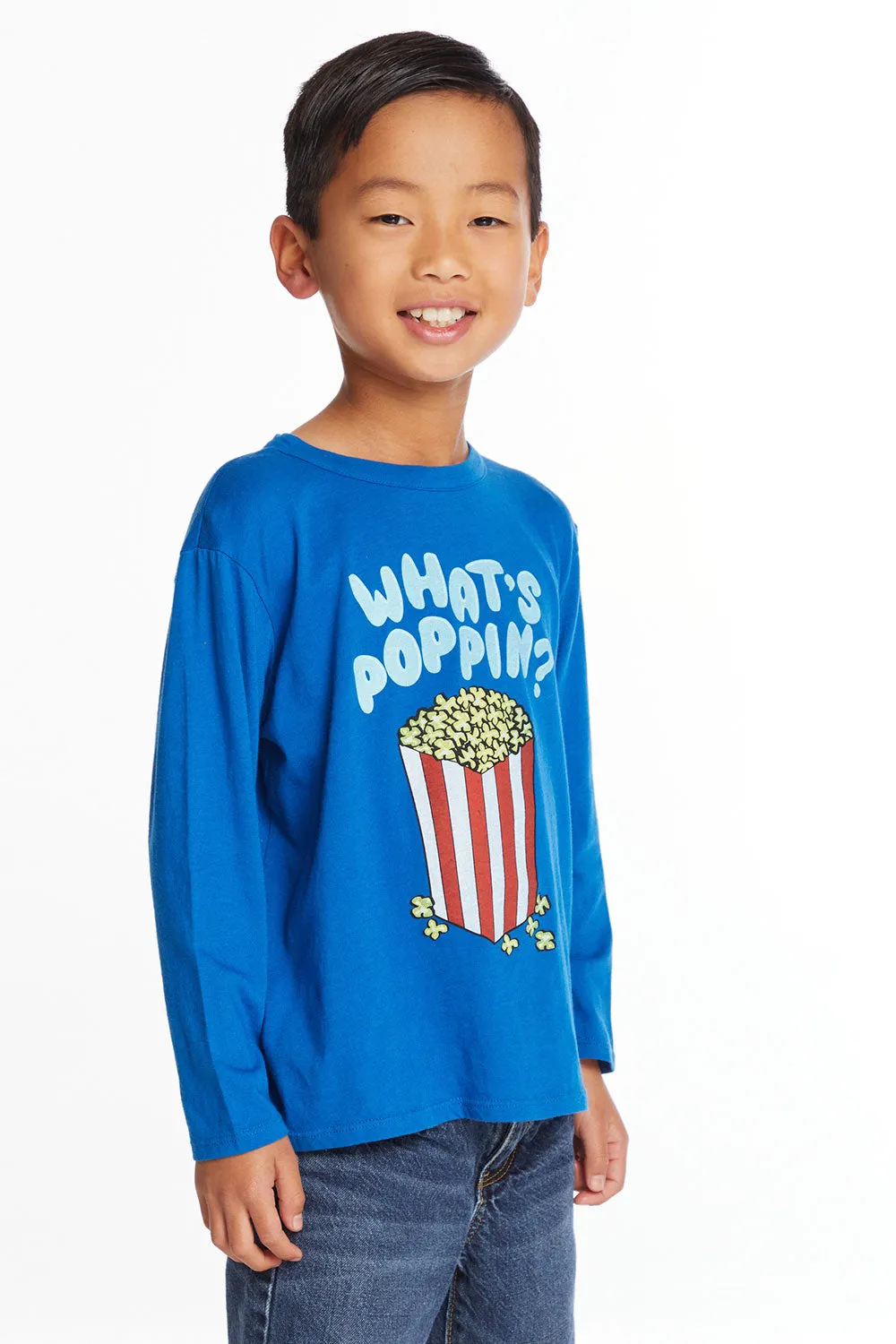 Whats Poppin' Boys Long Sleeve Crew Neck Tee sold by Chaser