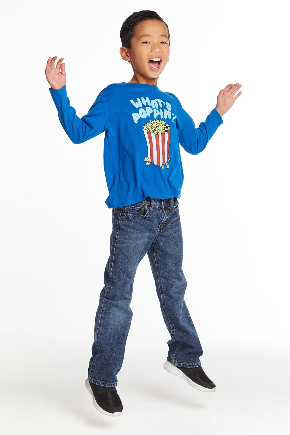 Whats Poppin' Boys Long Sleeve Crew Neck Tee sold by Chaser product image thumbnail 3