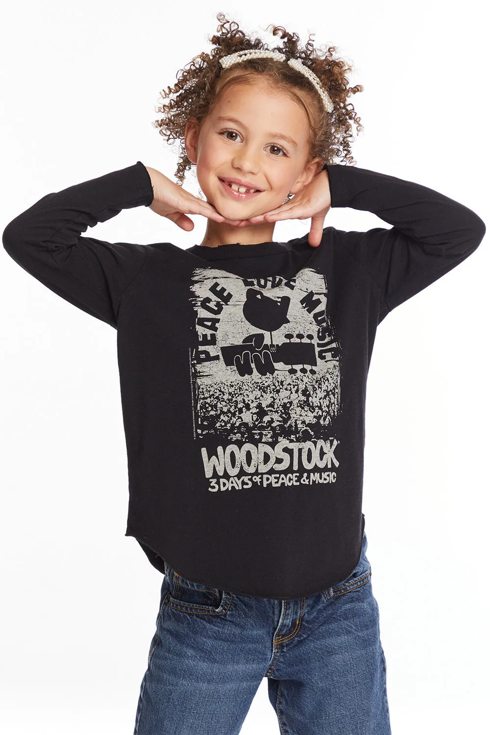 Woodstock Peace Love Music Girls Long Sleeve sold by Chaser