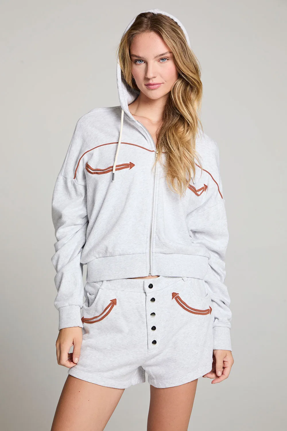 Western Details Zip Up Hoodie sold by Chaser product image thumbnail 4