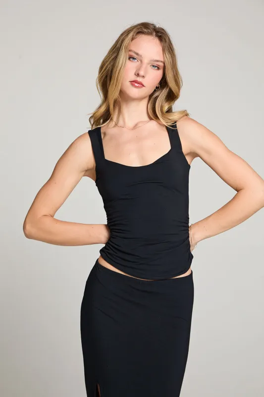 Mila Licorice Black Tank Top sold by Chaser