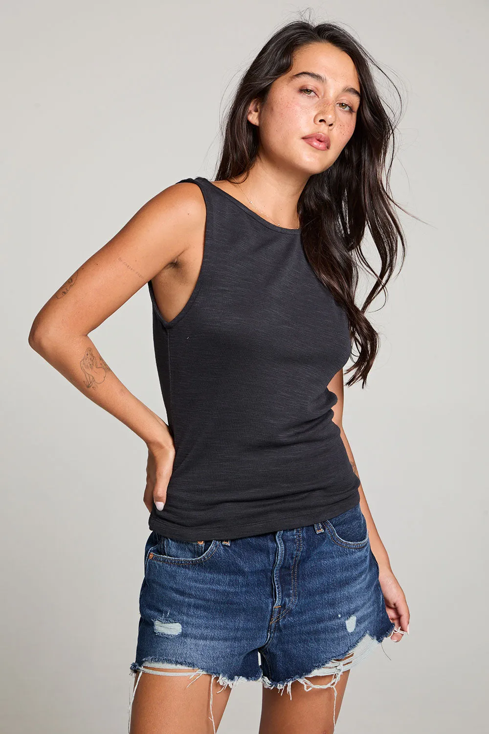 Alba Licorice Black Tank sold by Chaser product image thumbnail 4