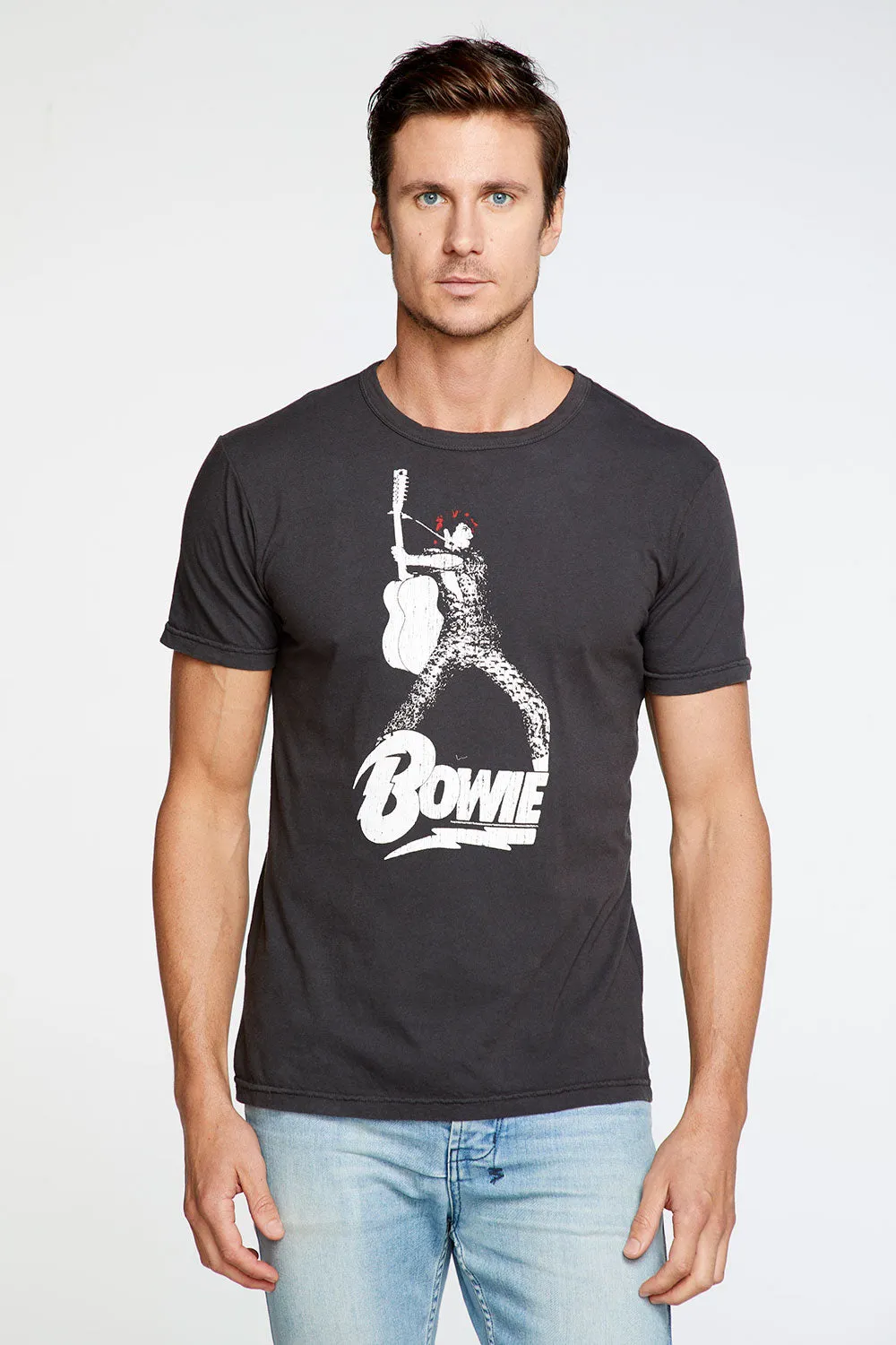 David Bowie - Bowie Guitar Crew Neck Tee sold by Chaser