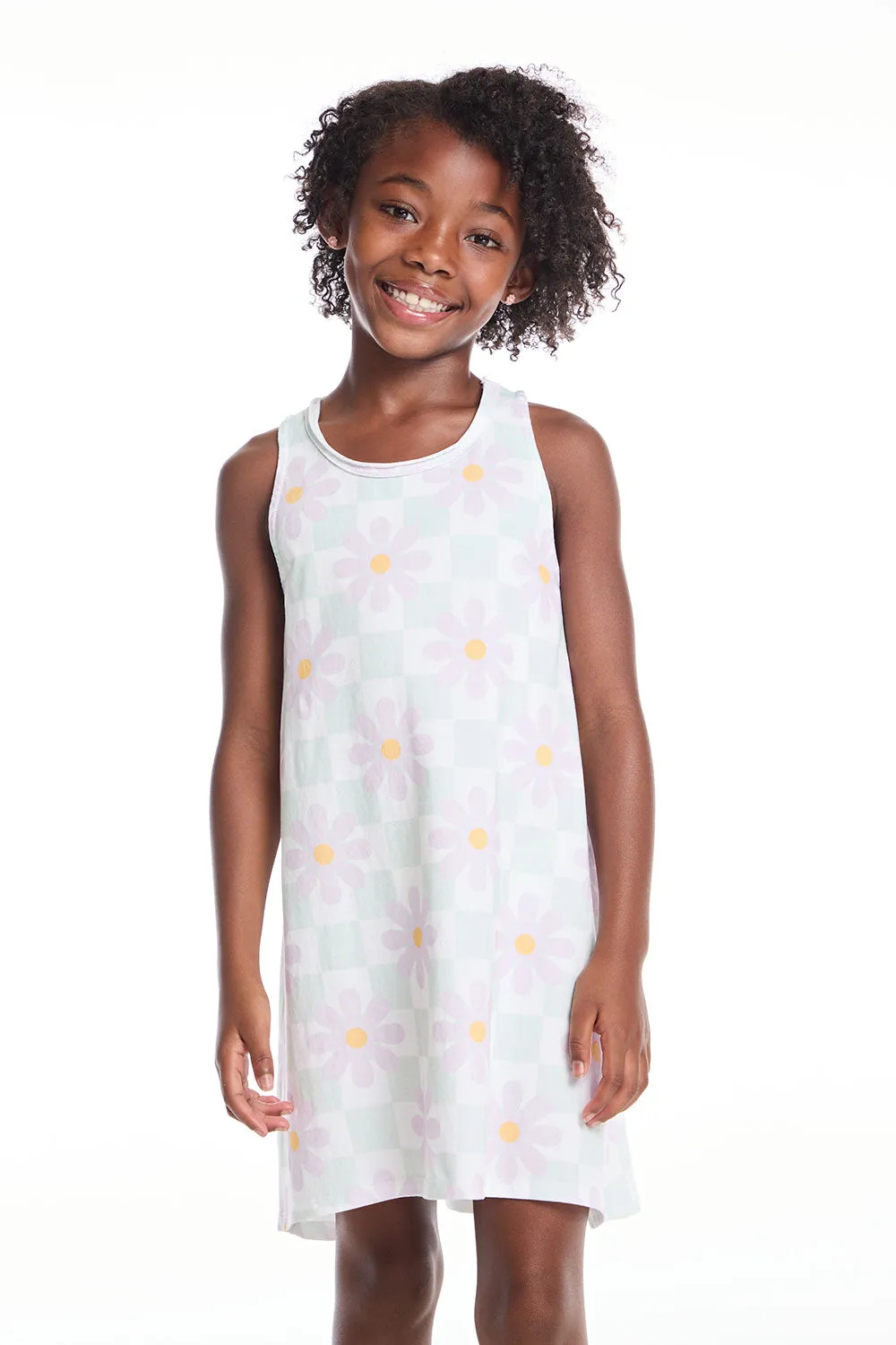Daisy Check Girls Tank Dress sold by Chaser