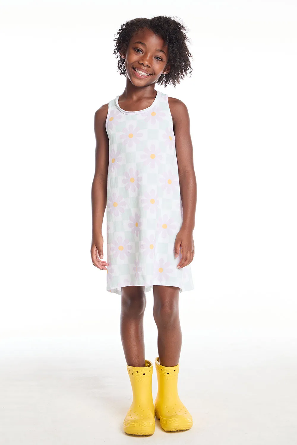 Daisy Check Girls Tank Dress sold by Chaser product image thumbnail 4