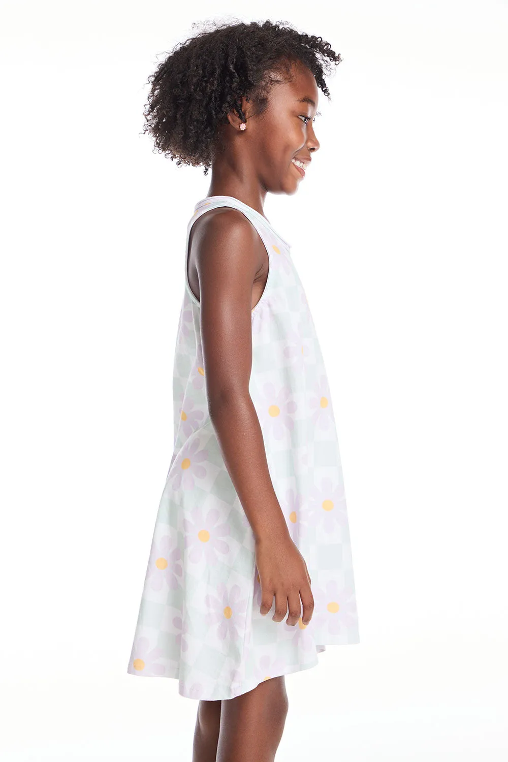 Daisy Check Girls Tank Dress sold by Chaser product image thumbnail 2