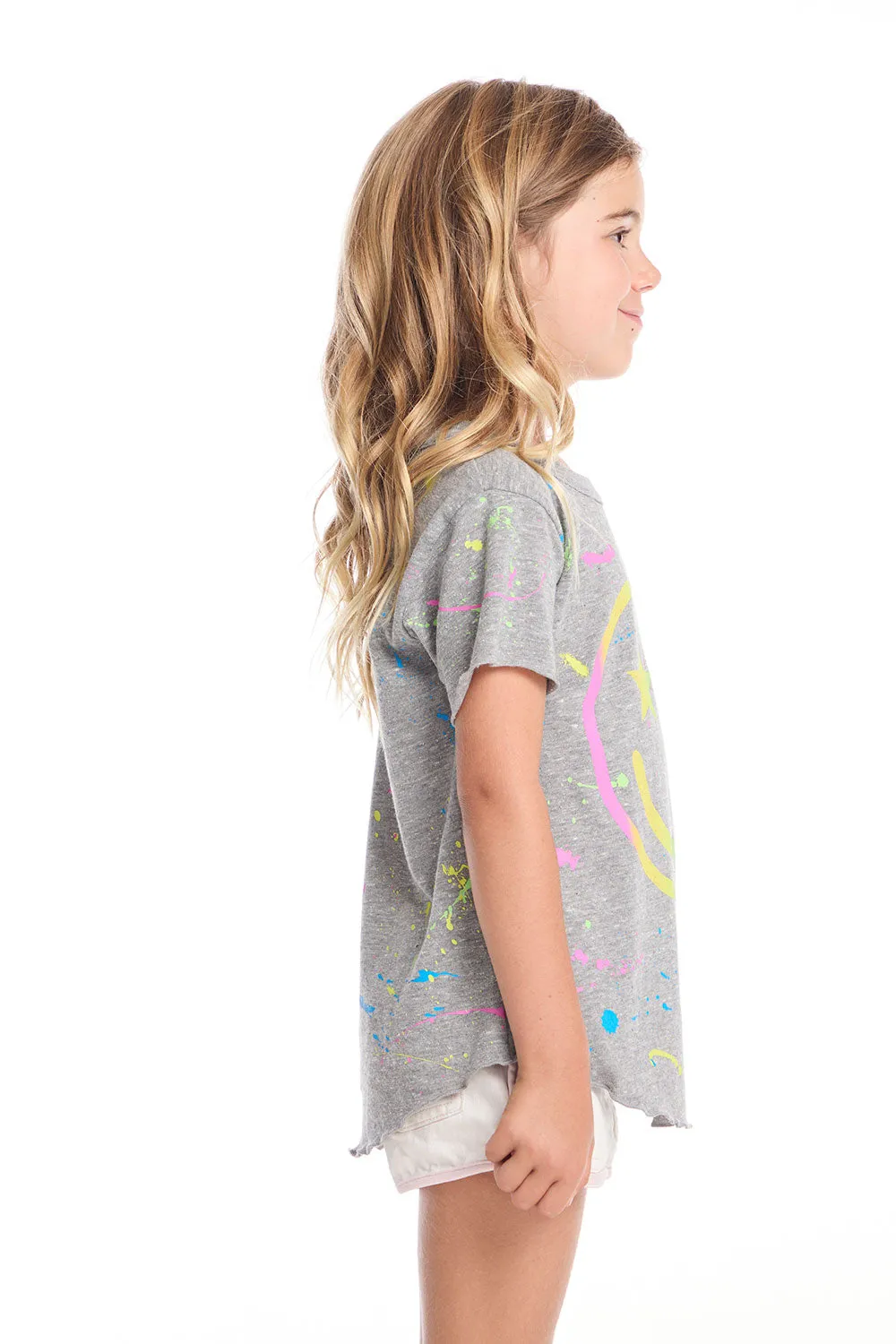 Happy Smiley Face Girls Tee sold by Chaser product image thumbnail 2