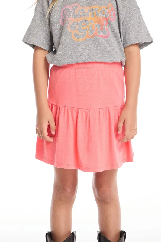 Peplum Electric Coral Girls Skort sold by Chaser