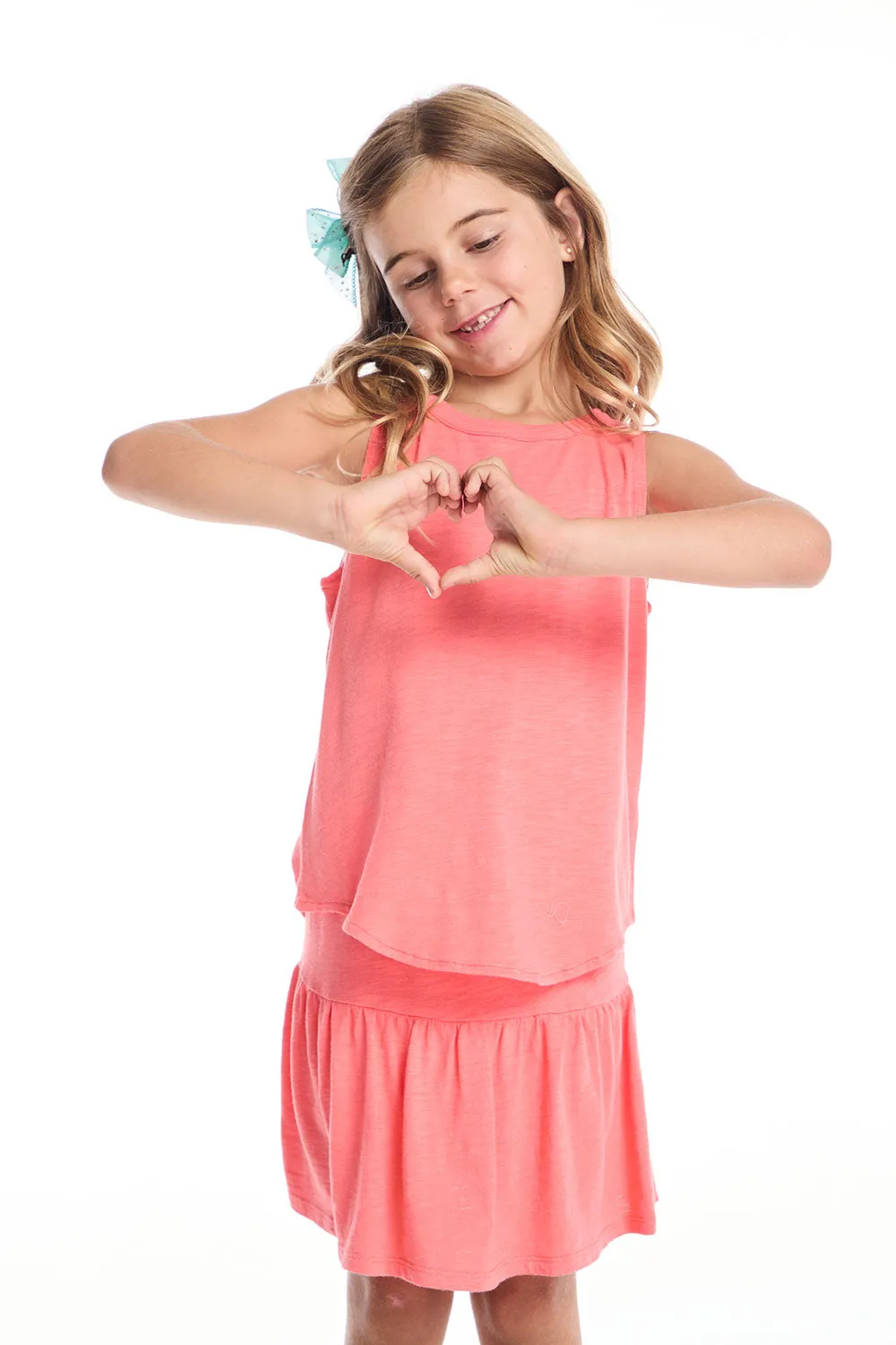 Devin Electric Coral Girls Muscle Tee sold by Chaser product image thumbnail 2