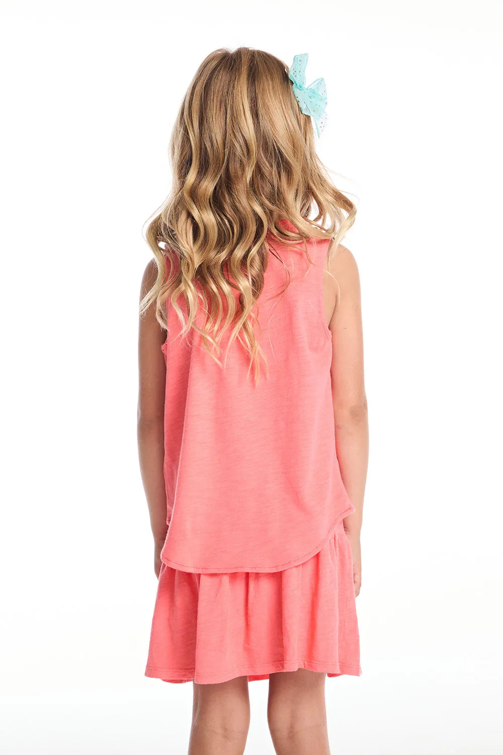 Devin Electric Coral Girls Muscle Tee sold by Chaser product image thumbnail 4