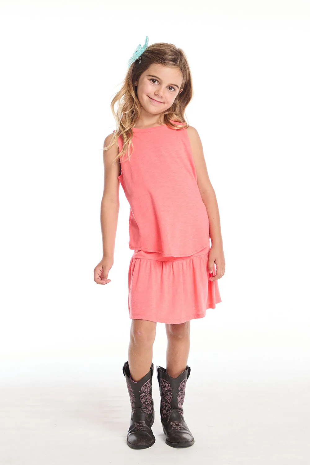 Devin Electric Coral Girls Muscle Tee sold by Chaser product image thumbnail 5