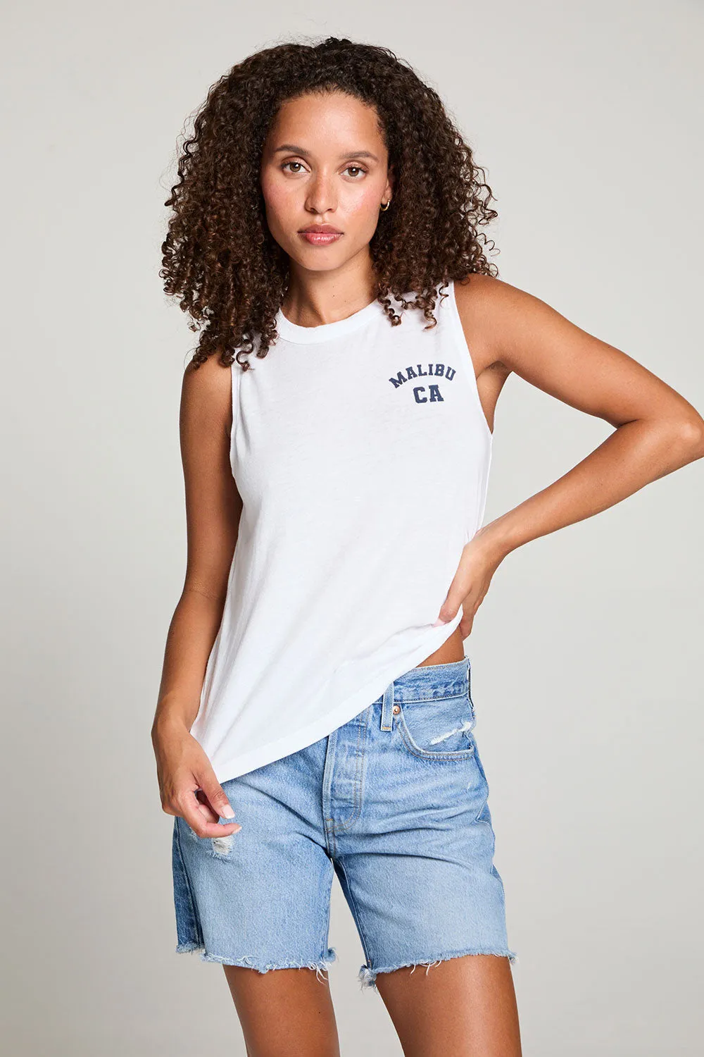 Malibu Ca Muscle Crop Tee sold by Chaser
