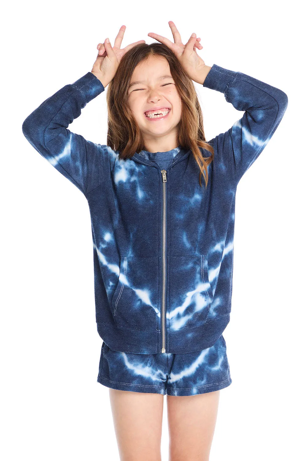 Zip Up Indigo Heart Hoodie sold by Chaser