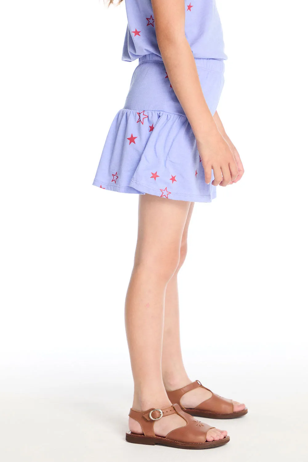 Tossed Stars Powder Blue Peplum Skort sold by Chaser product image thumbnail 2