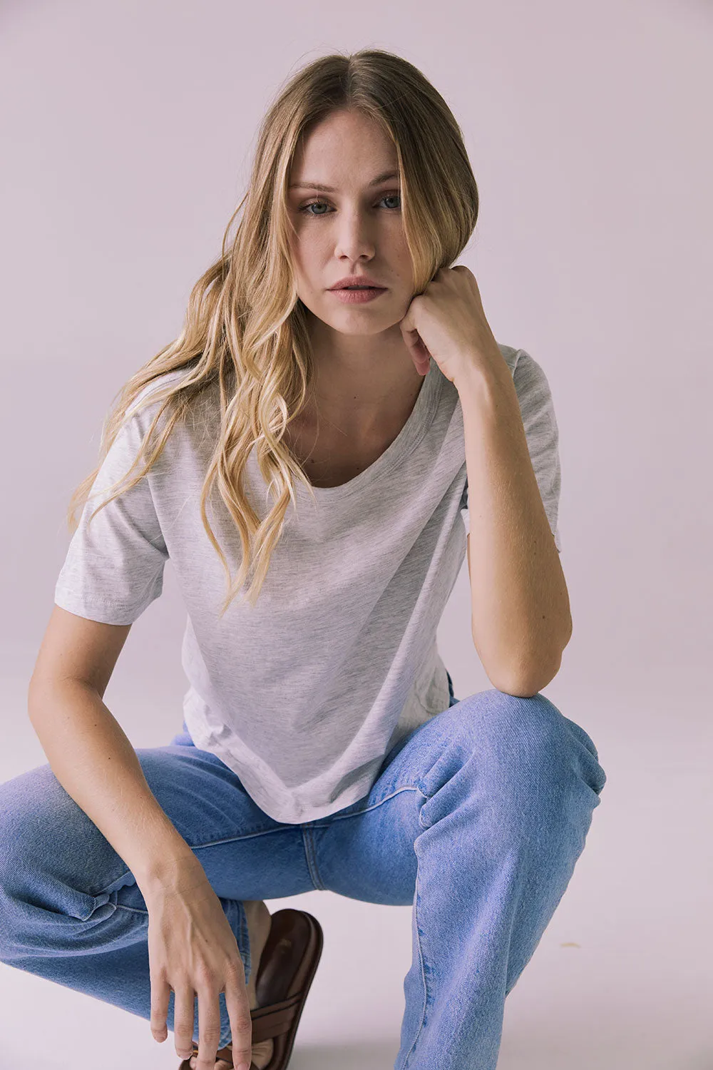 Jameson Light Heather Grey Tee sold by Chaser