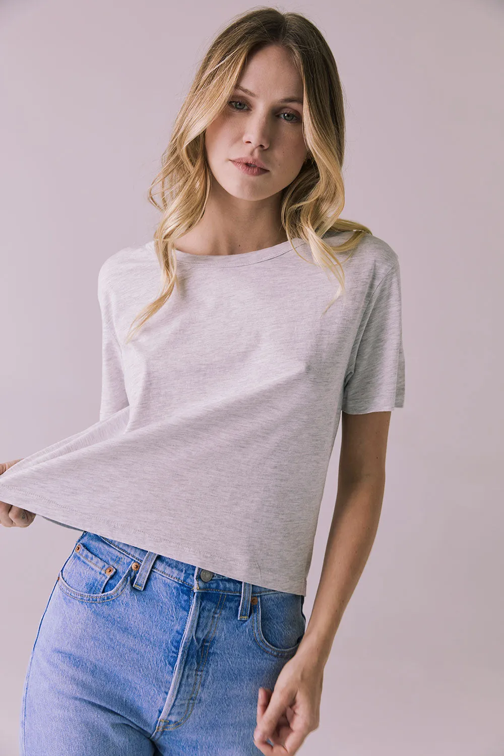 Jameson Light Heather Grey Tee sold by Chaser product image thumbnail 4